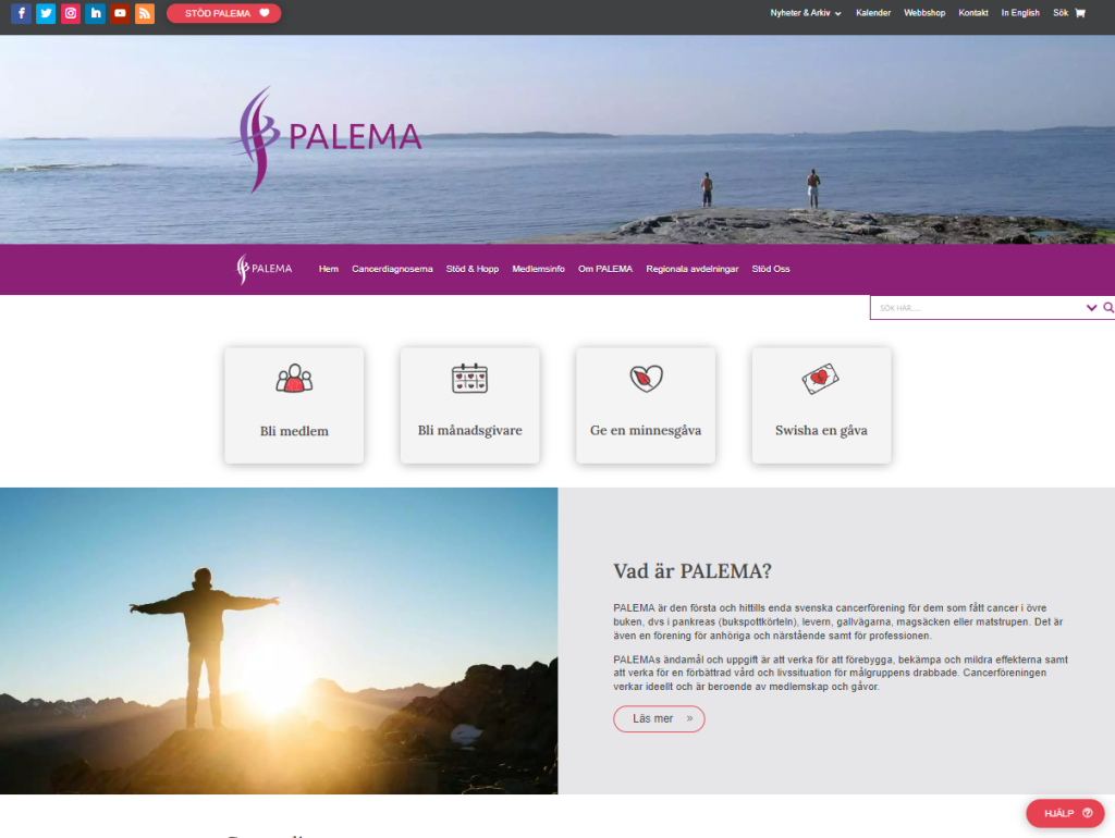 Cancerföreningen PALEMAs hemsida